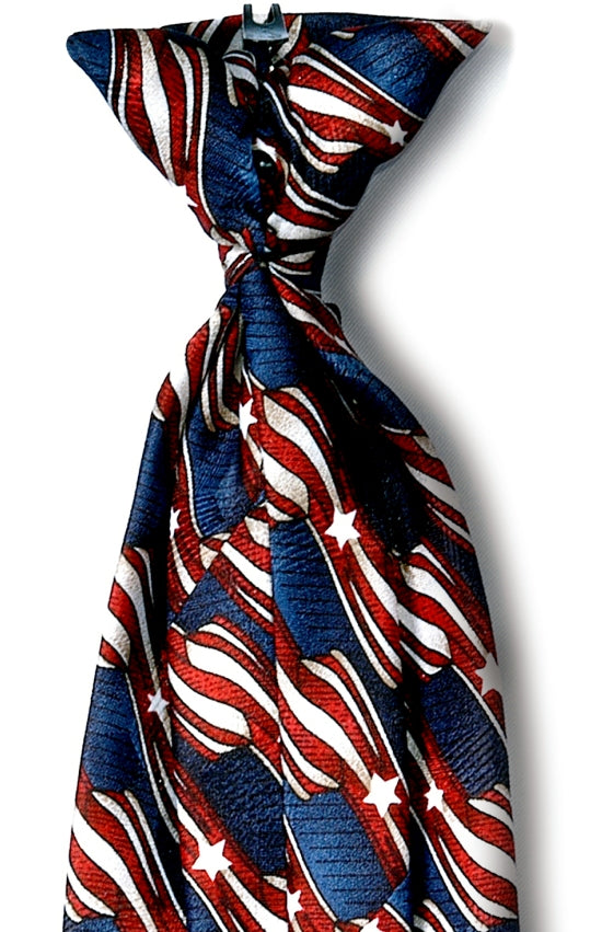 United States Postal Service Window Retail Clerk Stars & Stripes Clip On Tie 20"