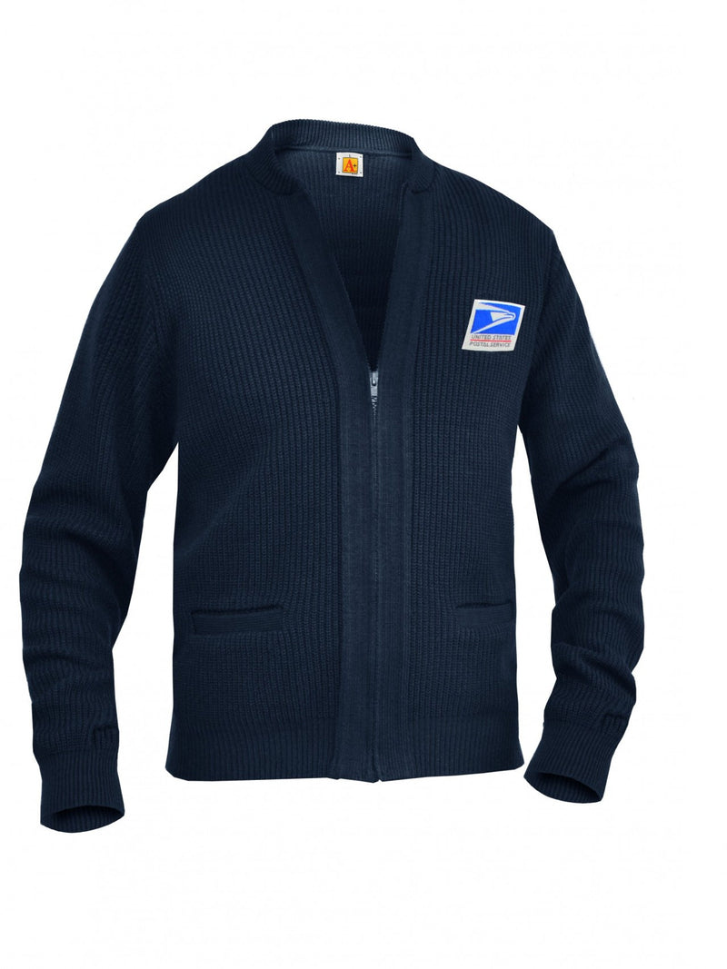 The heavyweight letter carrier cardigan sweater will keep you warm and comfortable.