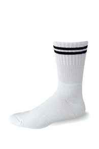 Support Postal Crew Socks White with Navy Blue Stripes - Postal Uniform Bonus