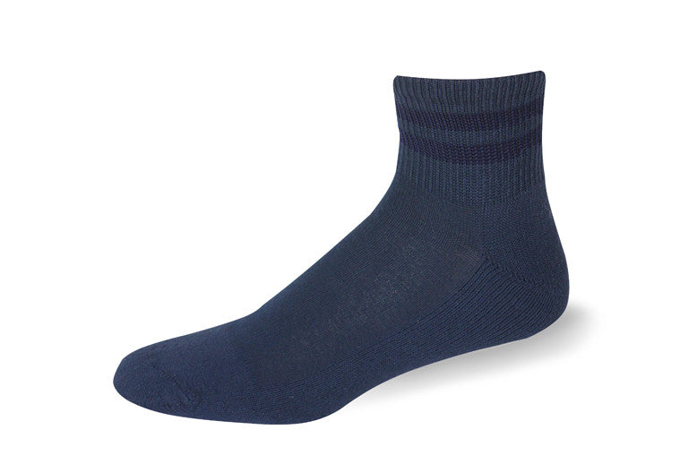 USPS Quarter Ankle Postal Blue with Navy Blue Stripes Socks - Postal Uniform Bonus
