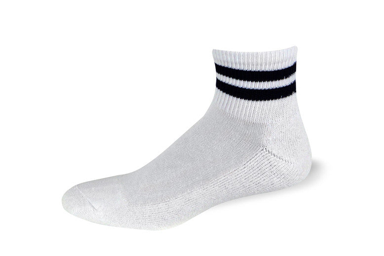 USPS Quarter Ankle White with Navy Blue Stripes Socks - Postal Uniform Bonus